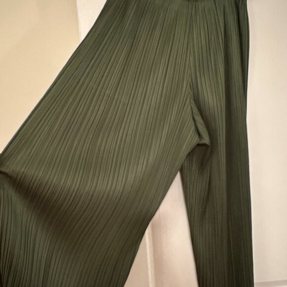 Issey Miyake Pleats Please Forest Green Pants - Size 5 - Picture 4 of 6